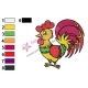 Rooster Colored Embroidery Design